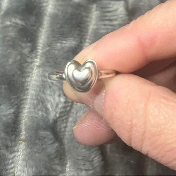 The Bubble Heart Ring adjustable in 925 silver. - Picture 4 of 5